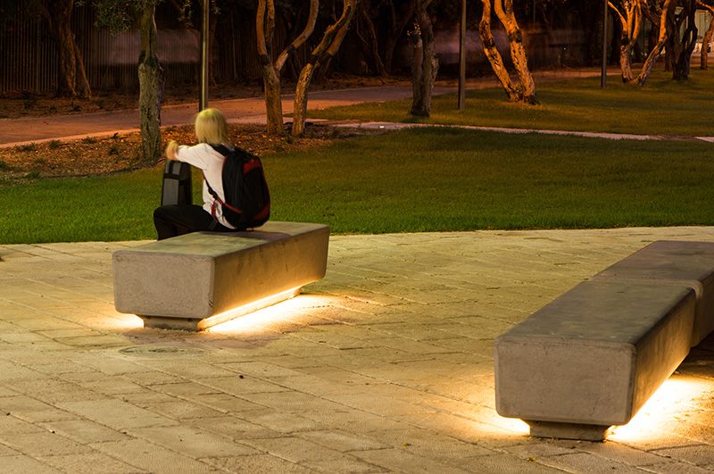 Naama Agassi public furniture Barak // LED light bench